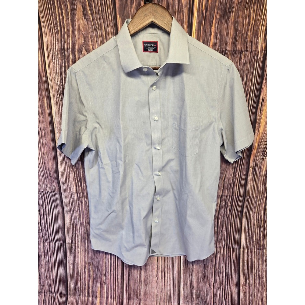 UNTUCKit Light Blue Short Sleeve Button-Down Shirt - Picture 3 of 8